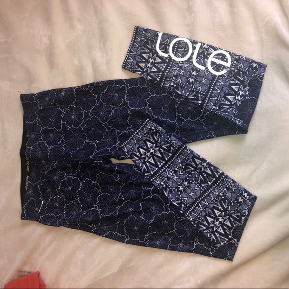 Lolë Blue patterned leggings great quality - Picture 1 of 5